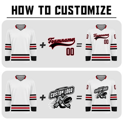 Custom Hockey Fan Jersey with Personalized Name Number Team Uniform with Personalized Name Number Logo for Teams Players and Fans
